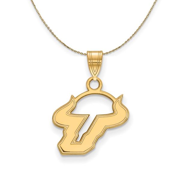14k Yellow Gold South Florida Small Logo Necklace - 24 Inch